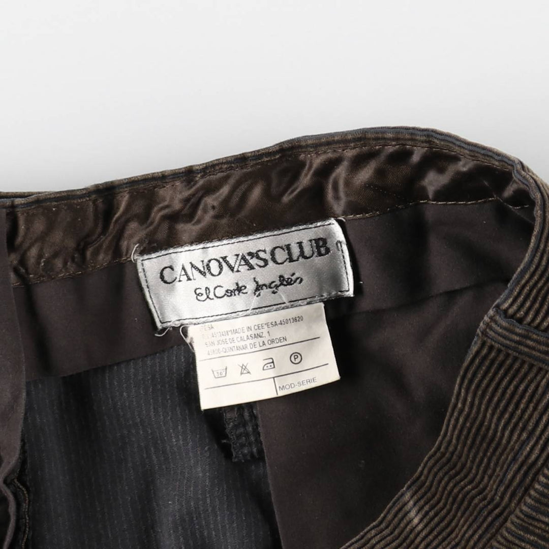 CANOVA'S CLUB Corduroy Pants, Made in Europe, Men's Size W36 (approx.) cotton brown type Vintage Second Hand