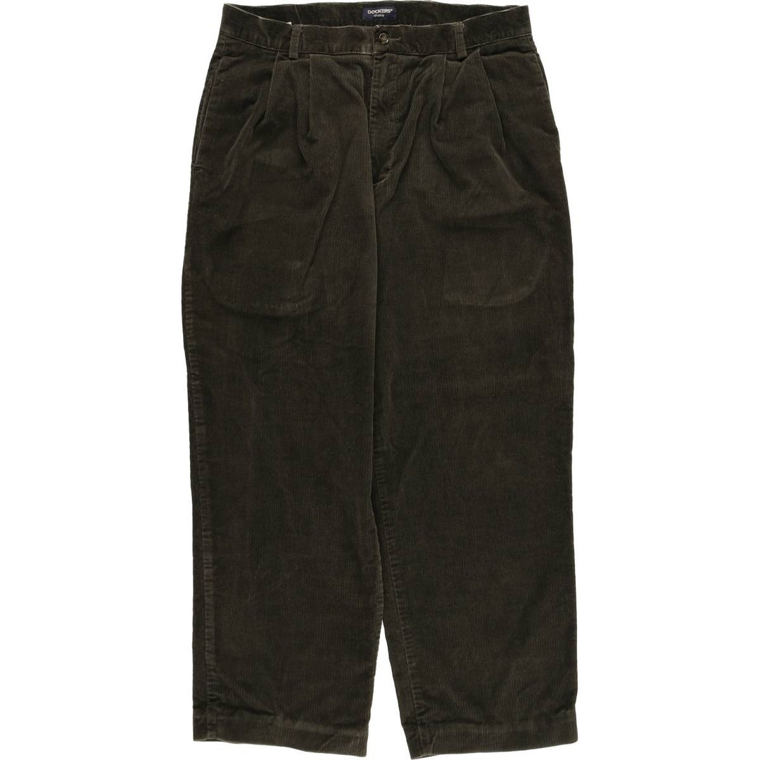 2000'S Dockers khakis two-pleat corduroy pants, men's size W33 (approx.) cotton Khaki type brown Vintage Second Hand
