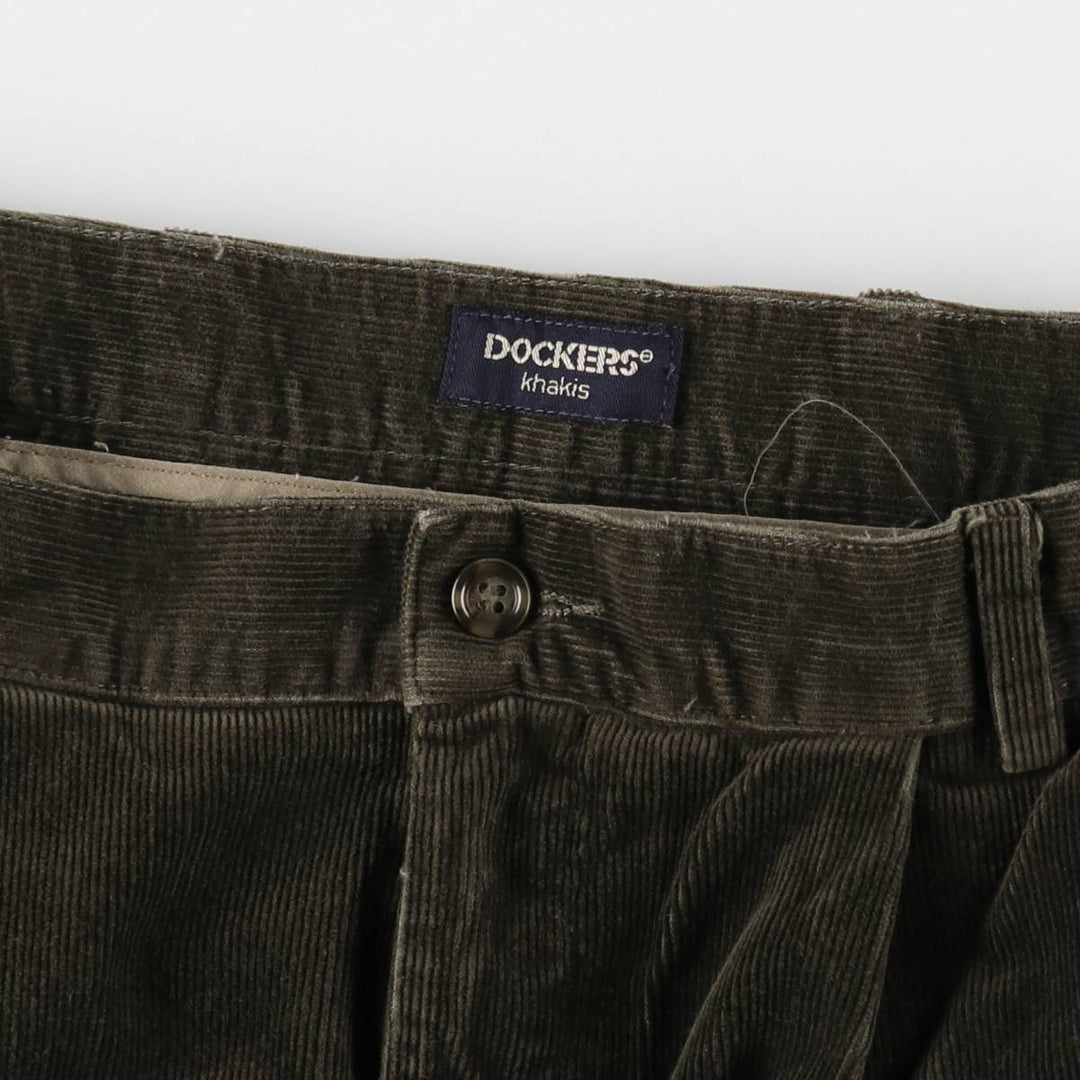 2000'S Dockers khakis two-pleat corduroy pants, men's size W33 (approx.) cotton Khaki type brown Vintage Second Hand