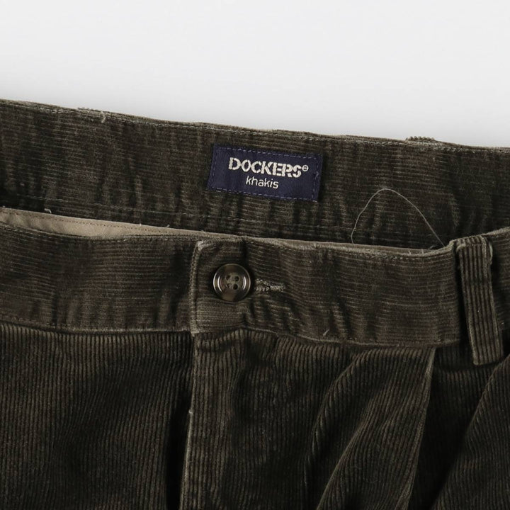 2000'S Dockers khakis two-pleat corduroy pants, men's size W33 (approx.) cotton Khaki type brown Vintage Second Hand