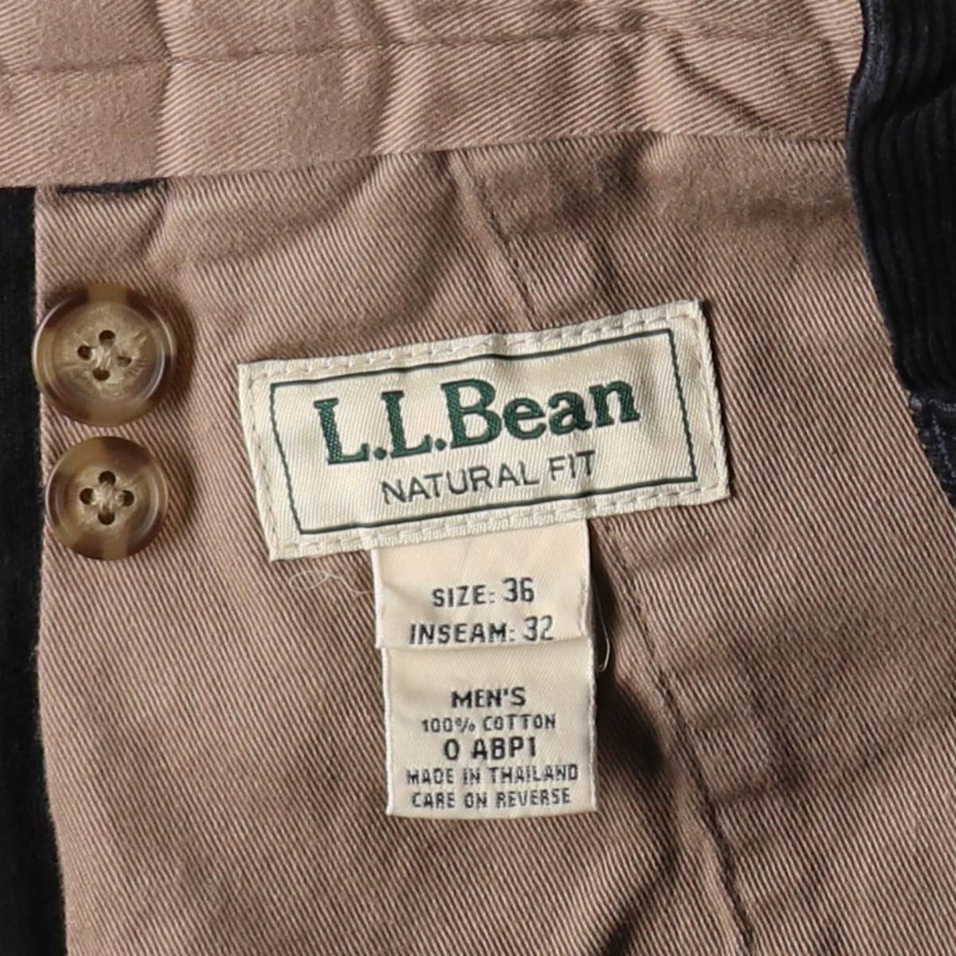 LLBean Natural Fit Corduroy Pants, Men's W35 (approx.) cotton black type Vintage Second Hand