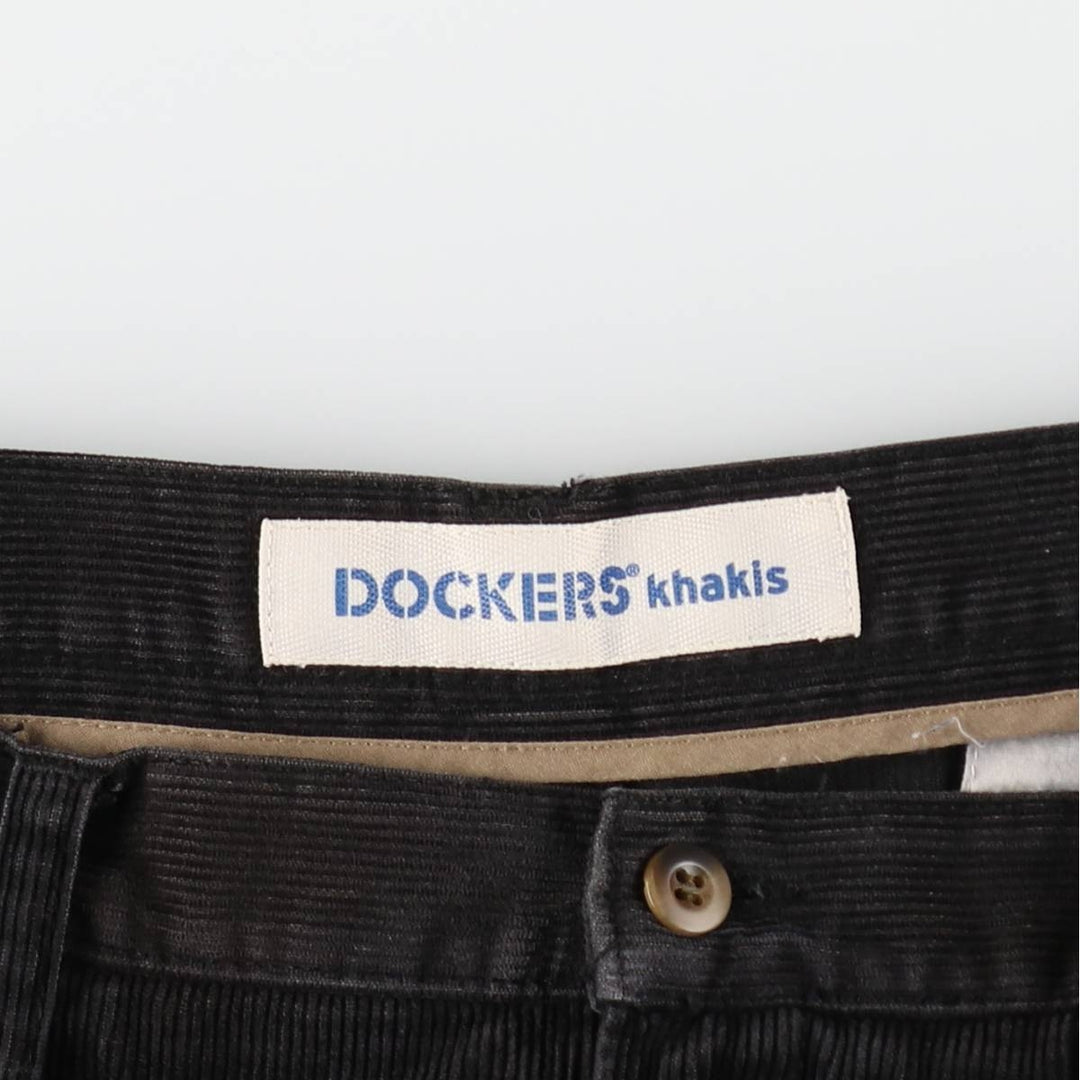 Dockers khakis two-pleat corduroy pants, men's size W34 (approx.) cotton black type Vintage Second Hand