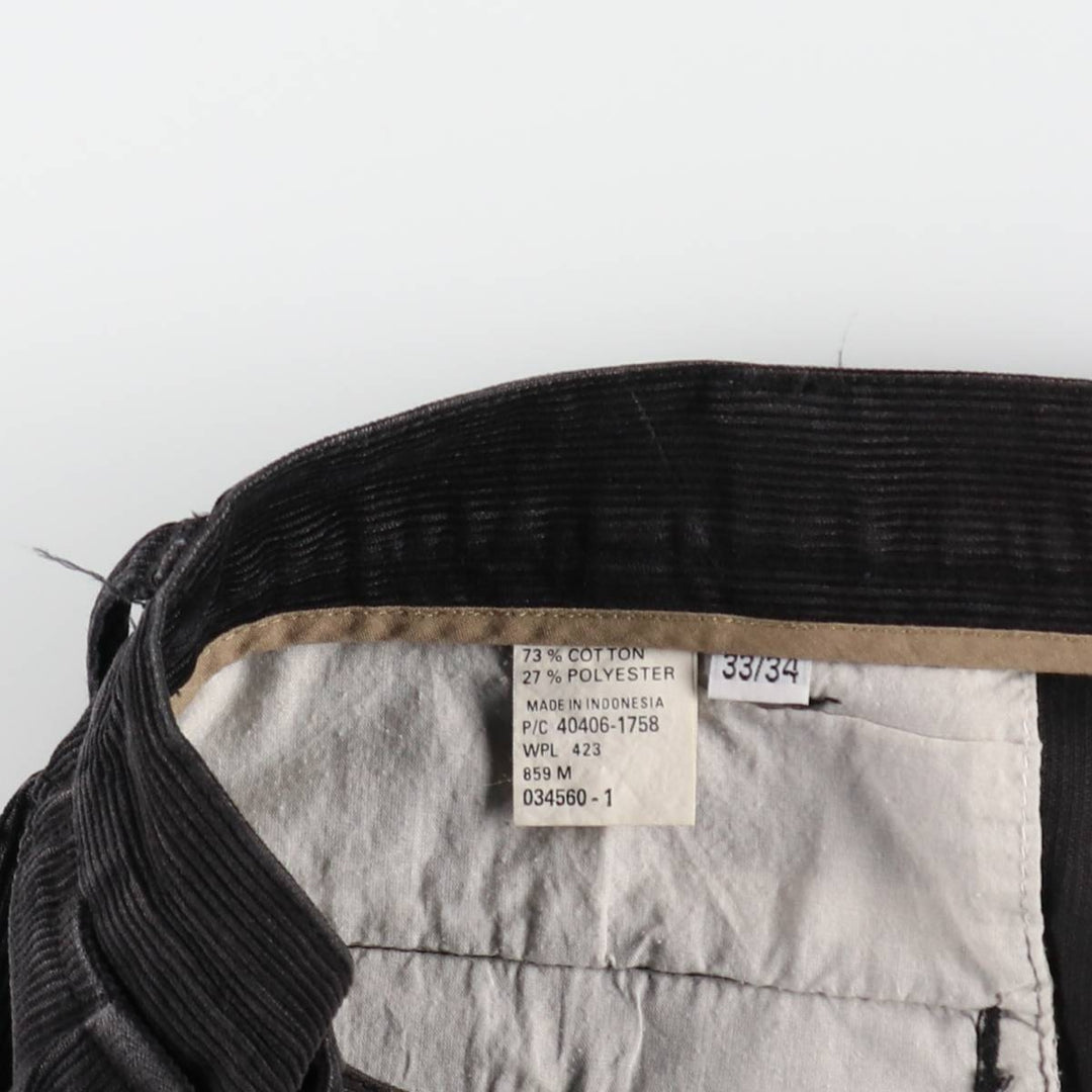 Dockers khakis two-pleat corduroy pants, men's size W34 (approx.) cotton black type Vintage Second Hand