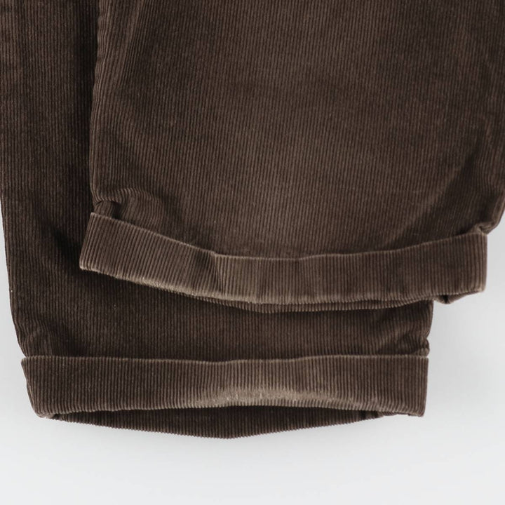Lands' End corduroy pants, two-pleat style, men's size W35 (approx.), vintage. cotton brown type Vintage Second Hand