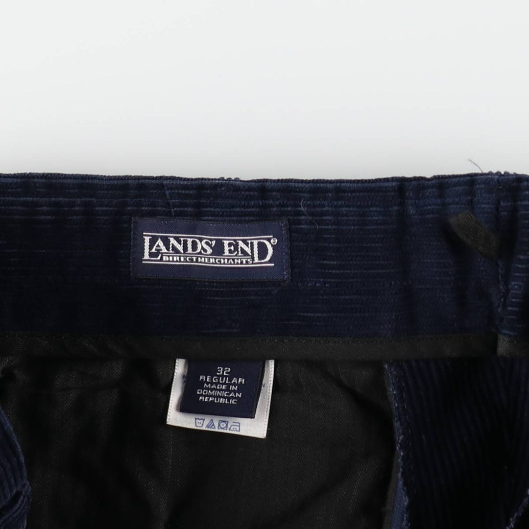 Lands' End corduroy pants, men's size W31 (approx.) cotton navy blue type Vintage Second Hand