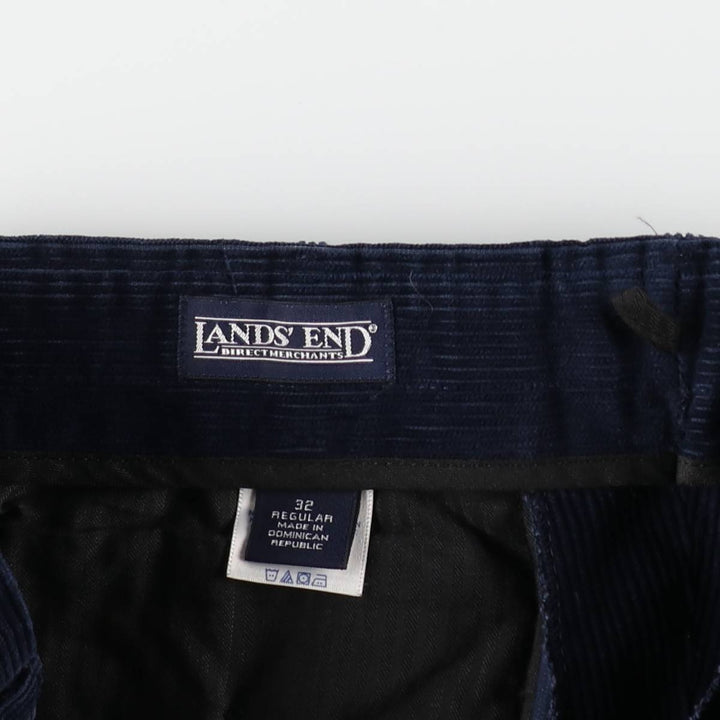 Lands' End corduroy pants, men's size W31 (approx.) cotton navy blue type Vintage Second Hand