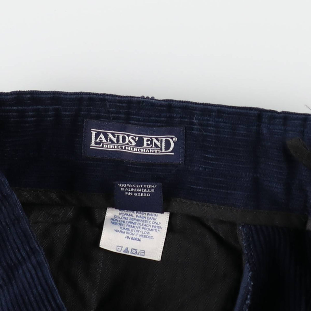 Lands' End corduroy pants, men's size W31 (approx.) cotton navy blue type Vintage Second Hand