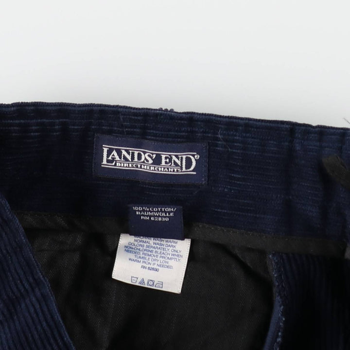 Lands' End corduroy pants, men's size W31 (approx.) cotton navy blue type Vintage Second Hand