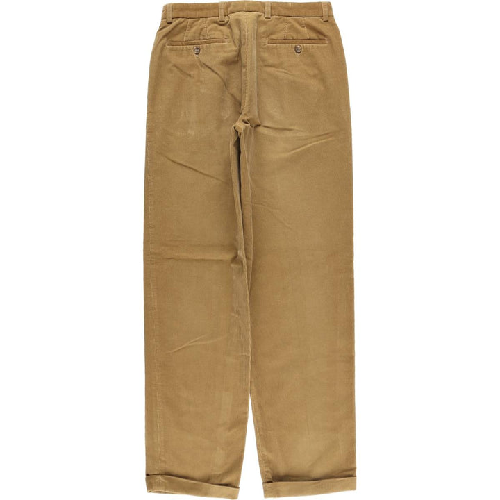 DECENIO One-tuck Corduroy Pants, Men's W30 (approx.) cotton beige type brown Vintage Second Hand
