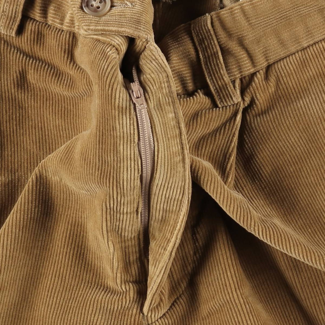 DECENIO One-tuck Corduroy Pants, Men's W30 (approx.) cotton beige type brown Vintage Second Hand