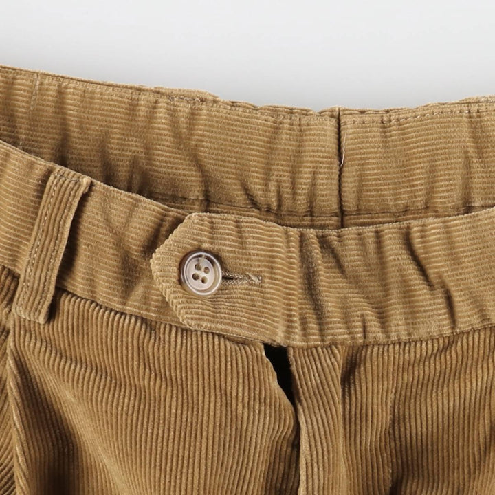 DECENIO One-tuck Corduroy Pants, Men's W30 (approx.) cotton beige type brown Vintage Second Hand