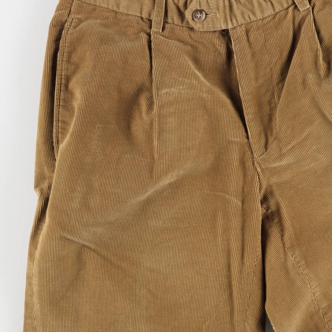 DECENIO One-tuck Corduroy Pants, Men's W30 (approx.) cotton beige type brown Vintage Second Hand