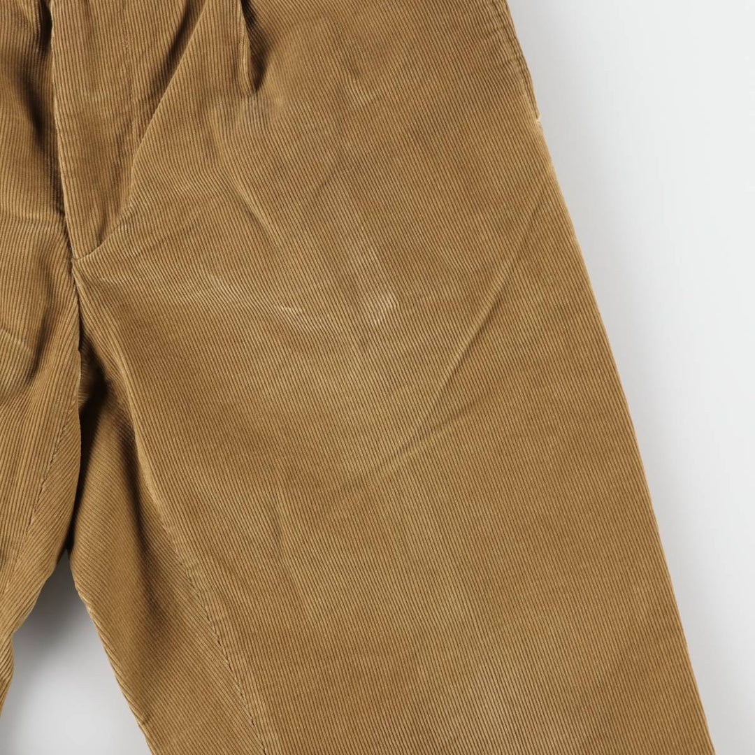 DECENIO One-tuck Corduroy Pants, Men's W30 (approx.) cotton beige type brown Vintage Second Hand