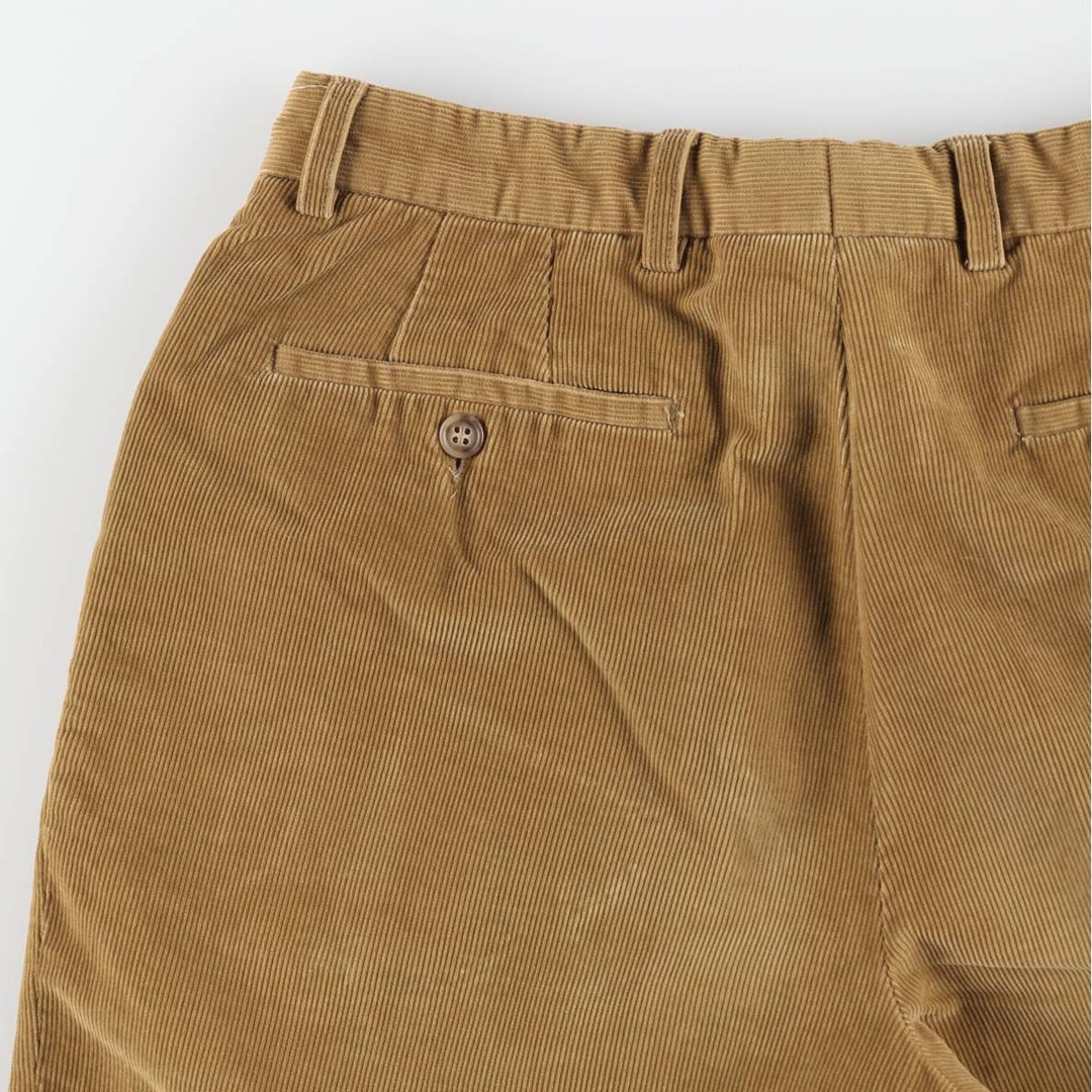 DECENIO One-tuck Corduroy Pants, Men's W30 (approx.) cotton beige type brown Vintage Second Hand