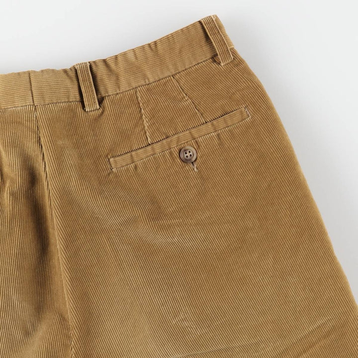 DECENIO One-tuck Corduroy Pants, Men's W30 (approx.) cotton beige type brown Vintage Second Hand