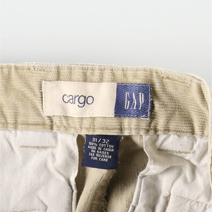 GAP cargo corduroy pants, men's size W32 (approx.) cotton Beige type Vintage Second Hand