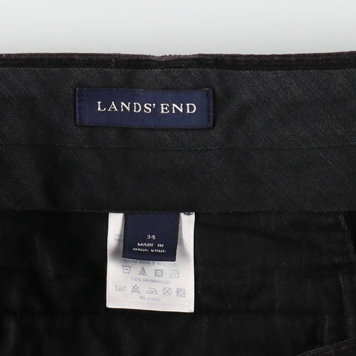 LANDS' END Corduroy Pants Men's Size W33 cotton black type Vintage Second Hand