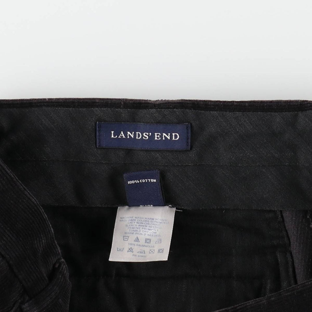 LANDS' END Corduroy Pants Men's Size W33 cotton black type Vintage Second Hand