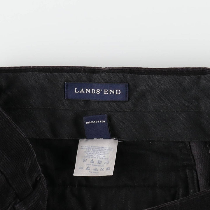LANDS' END Corduroy Pants Men's Size W33 cotton black type Vintage Second Hand