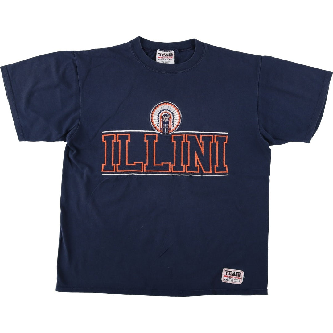90'S TEAM EDITION APPAREL College T-shirt, Made in USA, Men's Size L (approx.), Vintage cotton navy blue type Vintage Second Hand