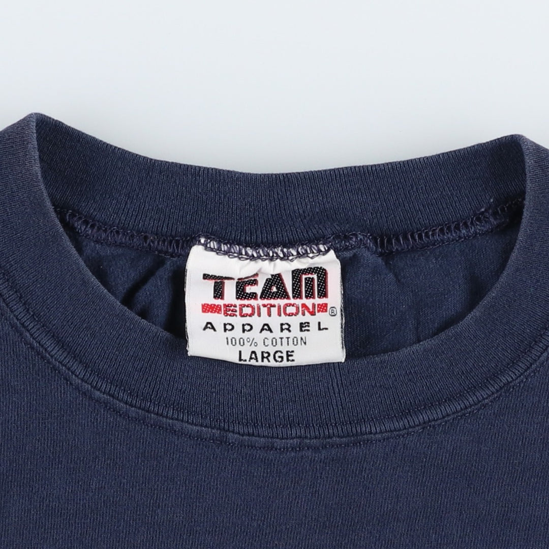 90'S TEAM EDITION APPAREL College T-shirt, Made in USA, Men's Size L (approx.), Vintage cotton navy blue type Vintage Second Hand