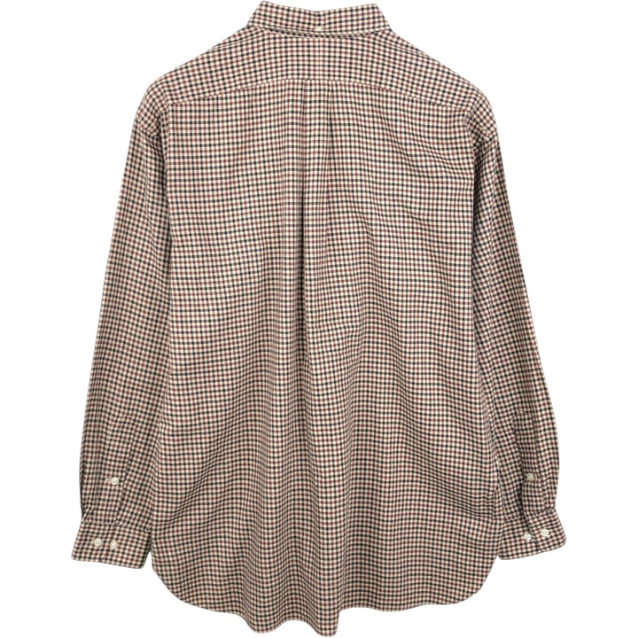 Ralph Lauren MCMEEL long-sleeved button-down check shirt, men's size L cotton brown type Vintage Second Hand