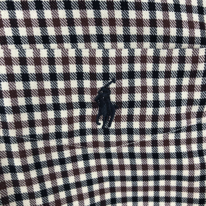 Ralph Lauren MCMEEL long-sleeved button-down check shirt, men's size L cotton brown type Vintage Second Hand