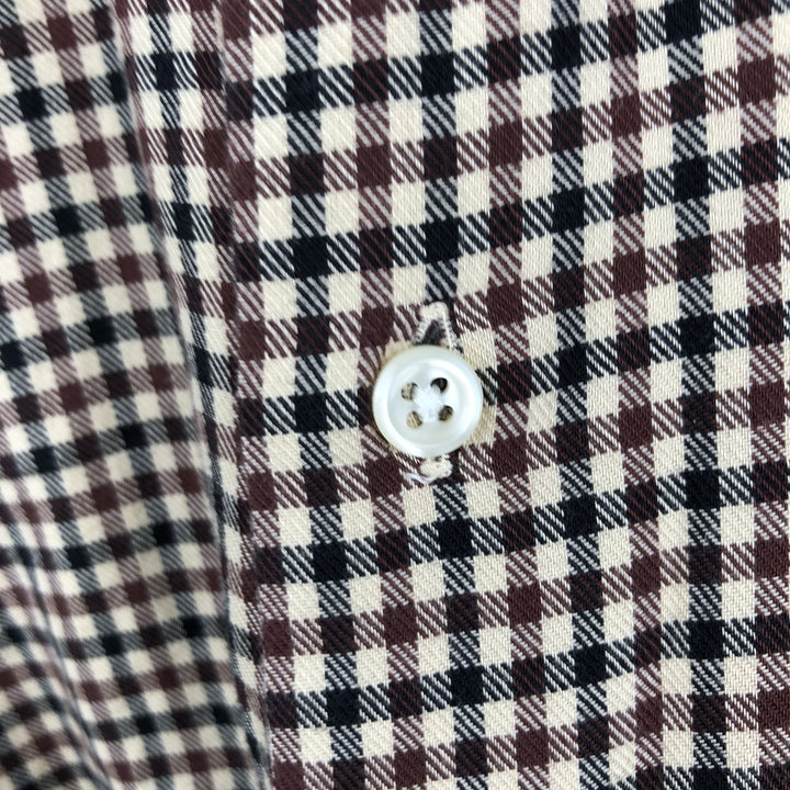 Ralph Lauren MCMEEL long-sleeved button-down check shirt, men's size L cotton brown type Vintage Second Hand
