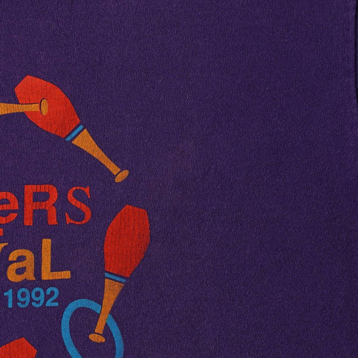~90'S JUGGLERS FESTIVAL Print T-Shirt, Men's Size L (Equivalent), Vintage unclear purple type Vintage Second Hand