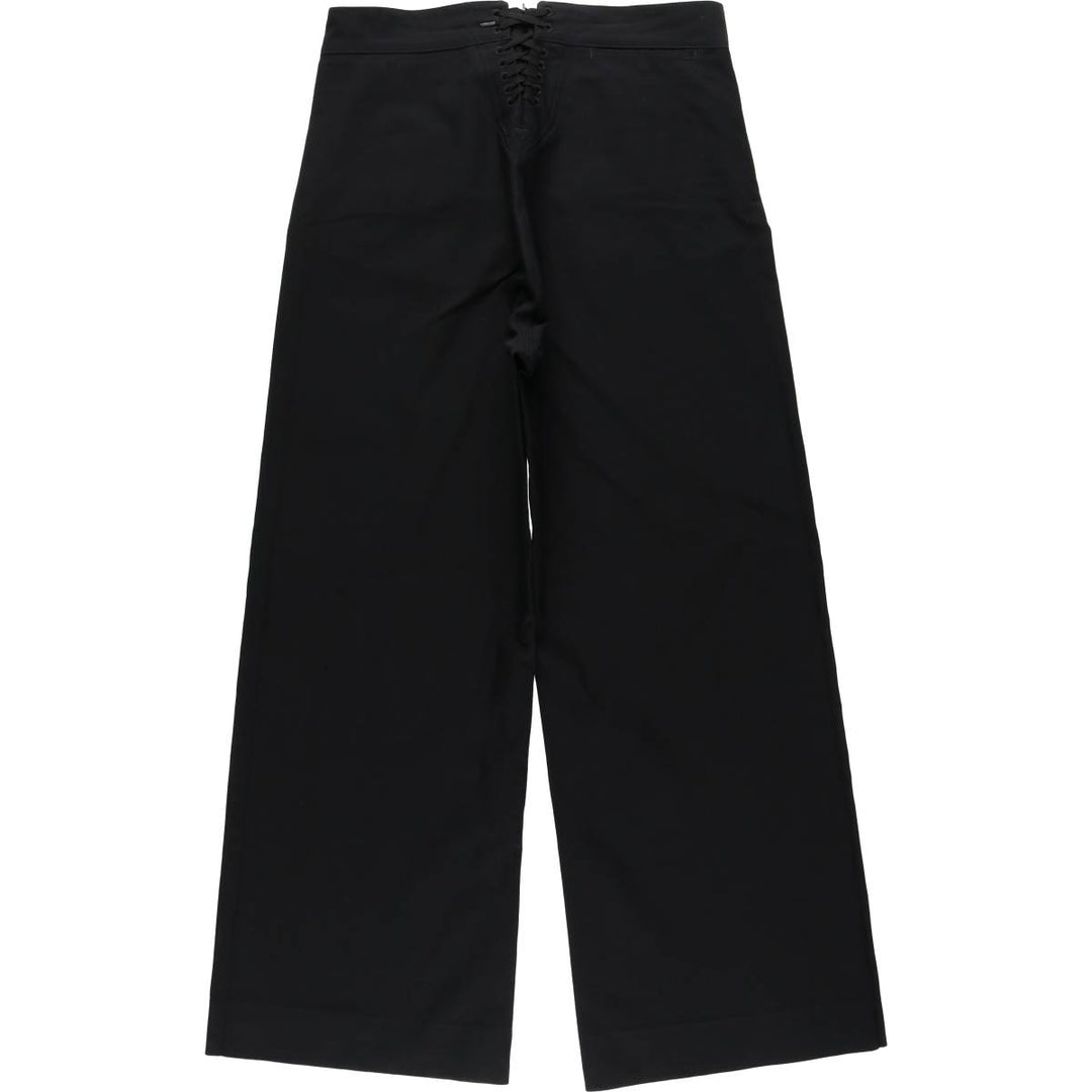 2000'S US Military Issue US Navy Lace-Up Sailor Pants, Made in USA, Size 32R (Men's W32 equivalent) wool black type Vintage Second Hand