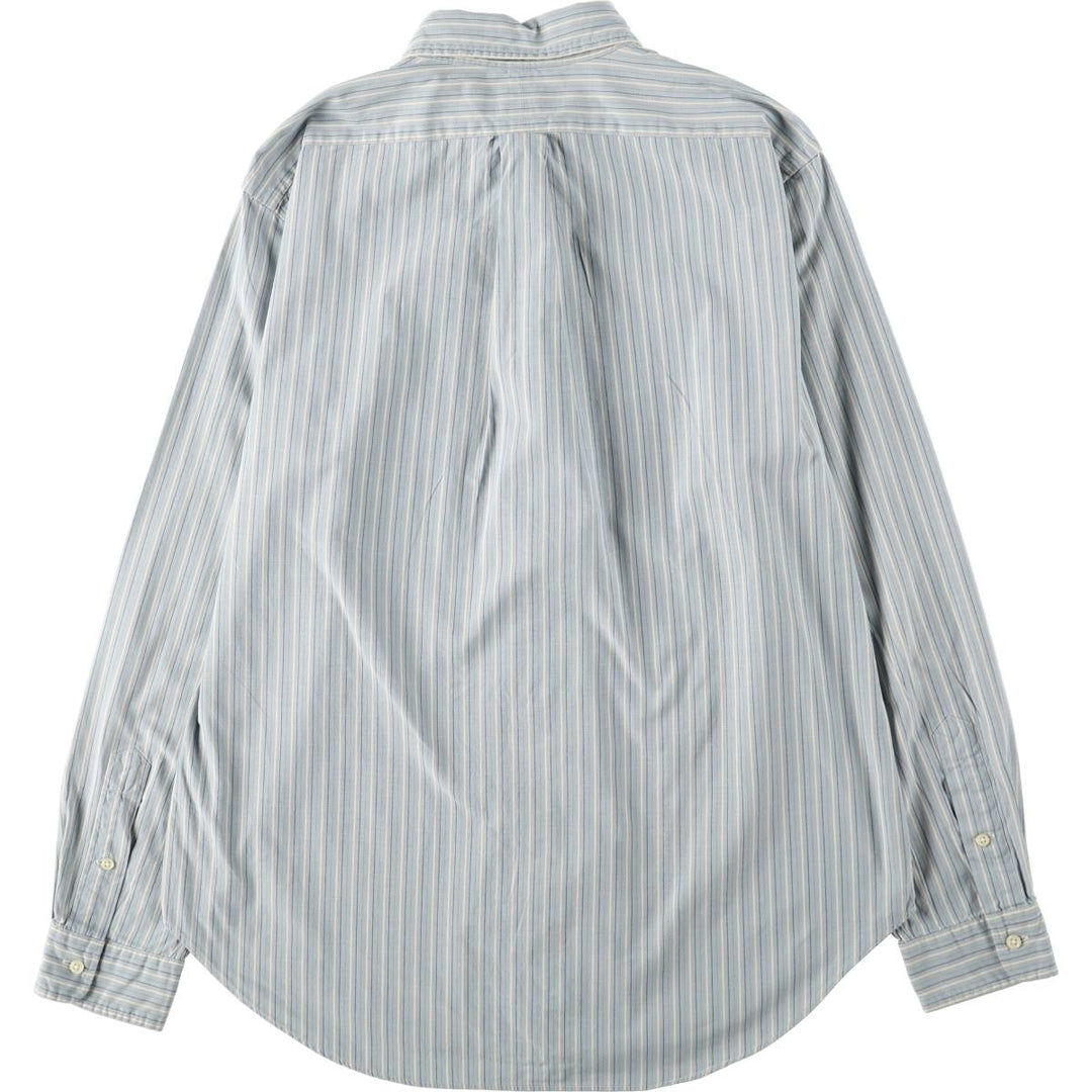 Ralph Lauren Classic Fit Multi-Stripe Long Sleeve Button-Down Striped Shirt, Men's Size L cotton Blue type light blue Vintage Second Hand