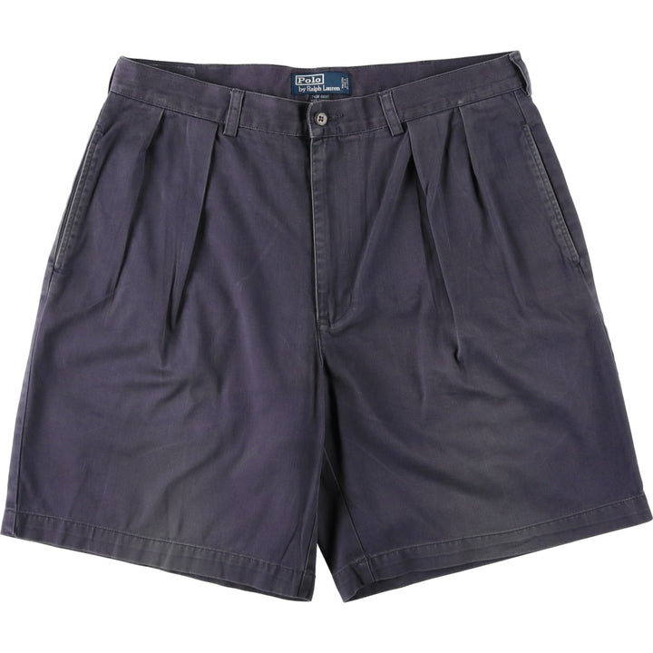 Ralph Lauren POLO by Ralph Lauren TYLER SHORT Two-pleat chino shorts, short pants, men's size W36 cotton navy blue type Vintage Second Hand