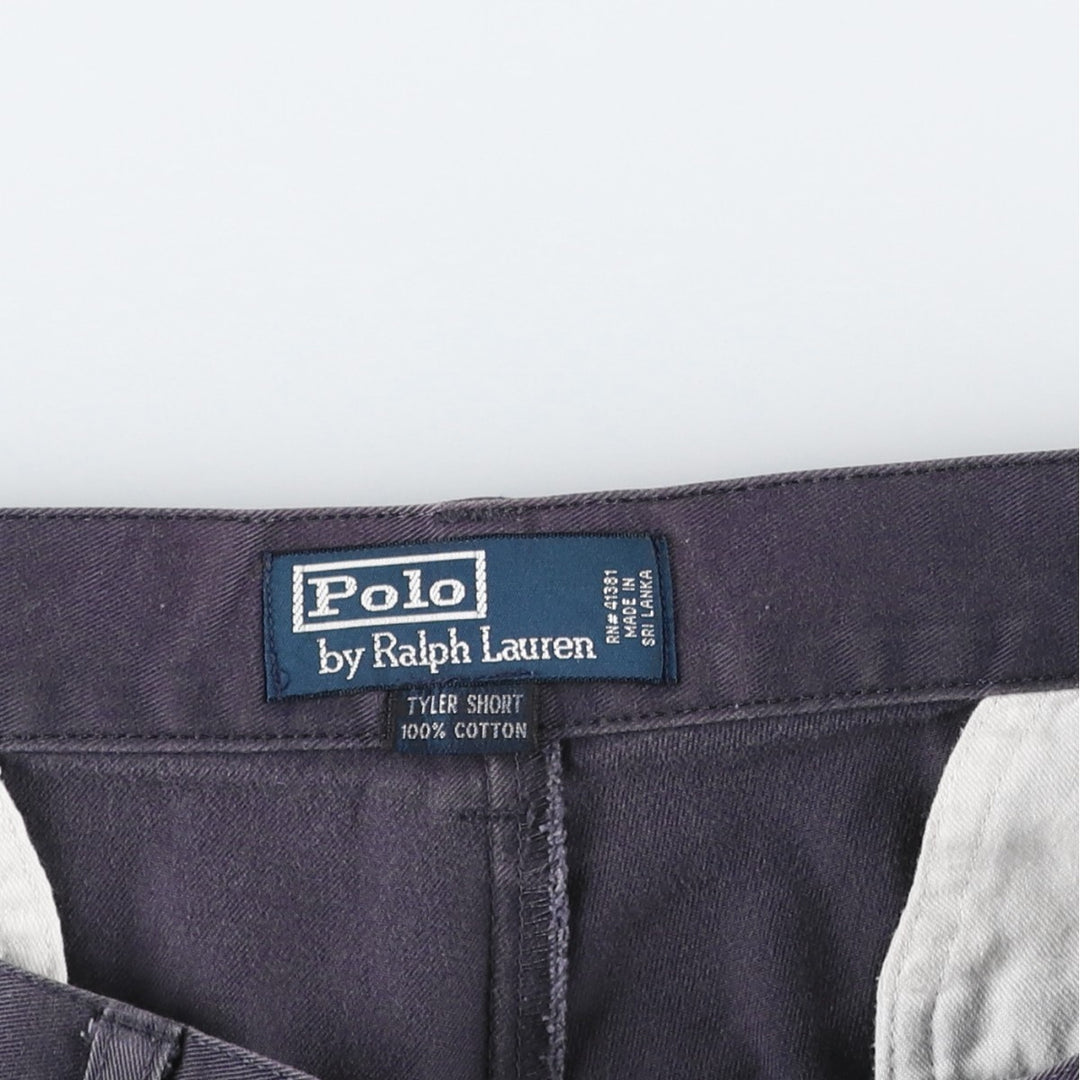 Ralph Lauren POLO by Ralph Lauren TYLER SHORT Two-pleat chino shorts, short pants, men's size W36 cotton navy blue type Vintage Second Hand