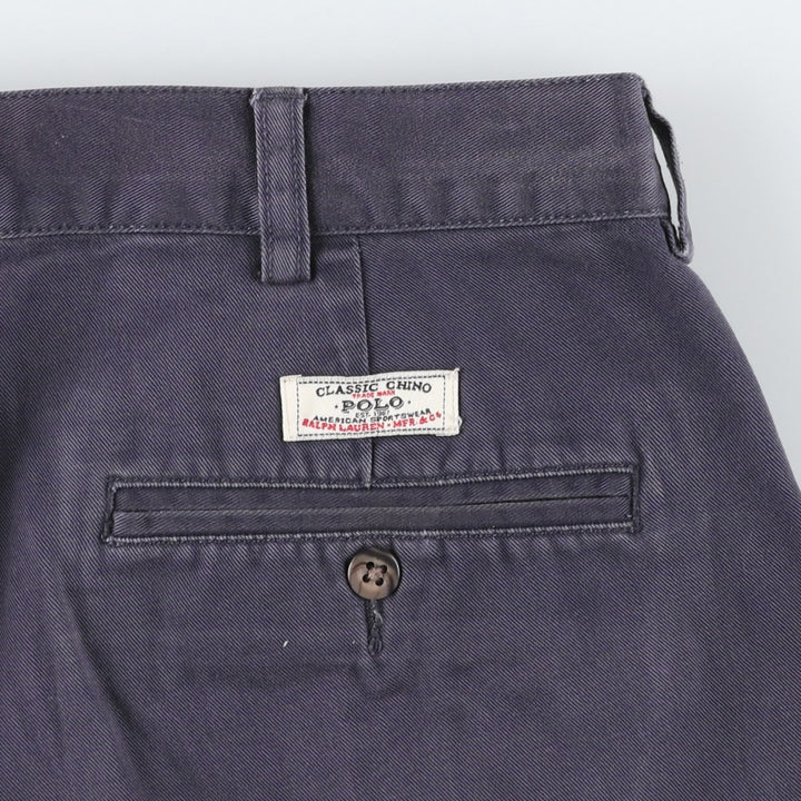Ralph Lauren POLO by Ralph Lauren TYLER SHORT Two-pleat chino shorts, short pants, men's size W36 cotton navy blue type Vintage Second Hand