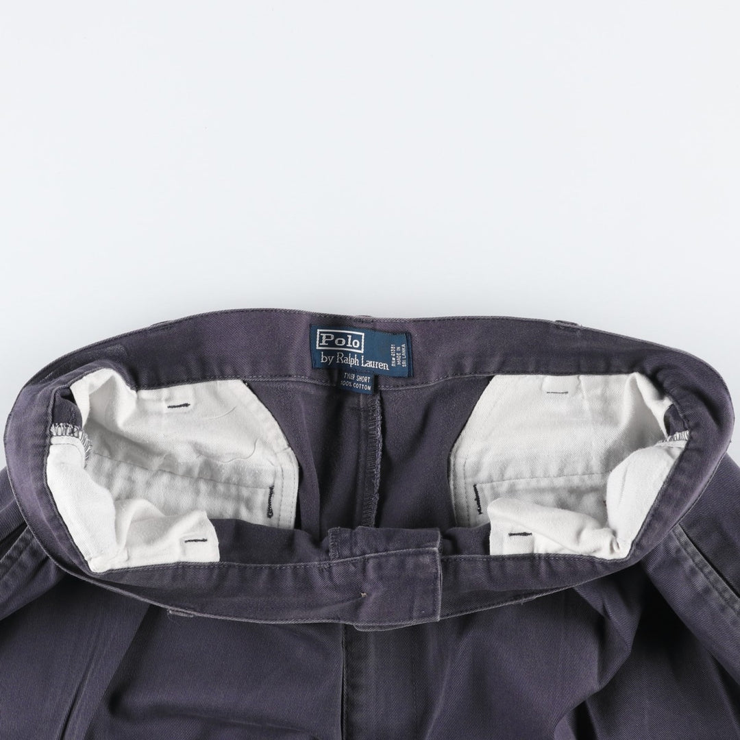 Ralph Lauren POLO by Ralph Lauren TYLER SHORT Two-pleat chino shorts, short pants, men's size W36 cotton navy blue type Vintage Second Hand