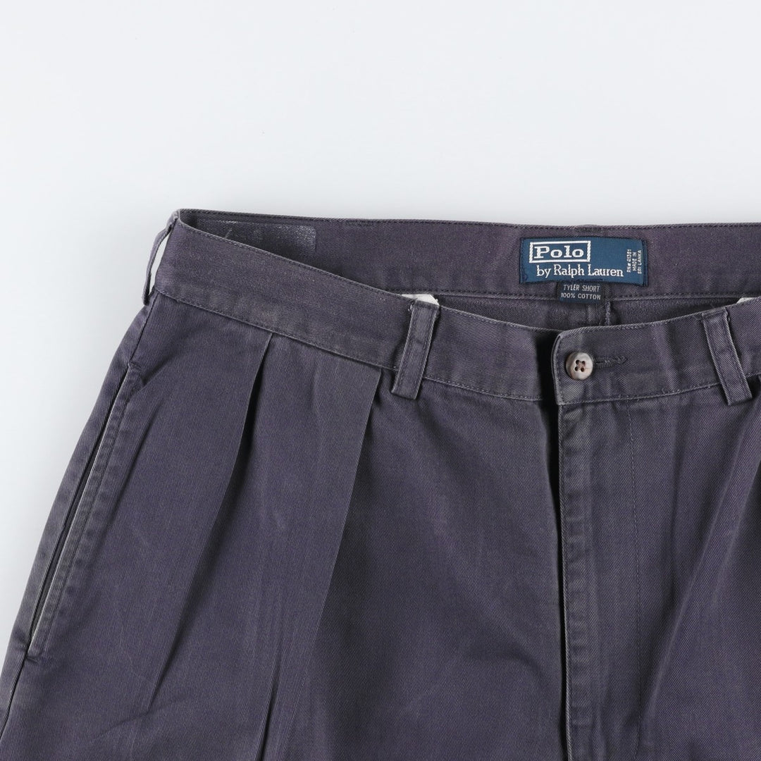 Ralph Lauren POLO by Ralph Lauren TYLER SHORT Two-pleat chino shorts, short pants, men's size W36 cotton navy blue type Vintage Second Hand
