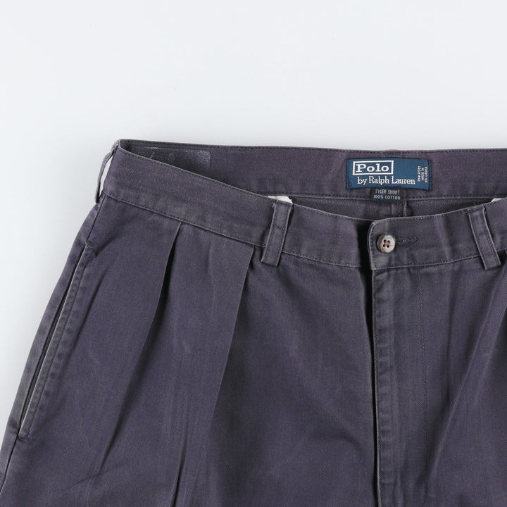 Ralph Lauren POLO by Ralph Lauren TYLER SHORT Two-pleat chino shorts, short pants, men's size W36 cotton navy blue type Vintage Second Hand