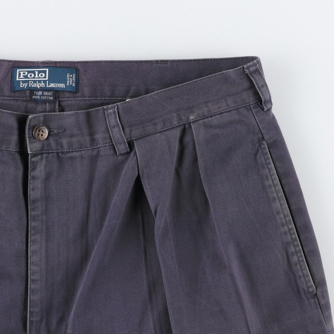 Ralph Lauren POLO by Ralph Lauren TYLER SHORT Two-pleat chino shorts, short pants, men's size W36 cotton navy blue type Vintage Second Hand