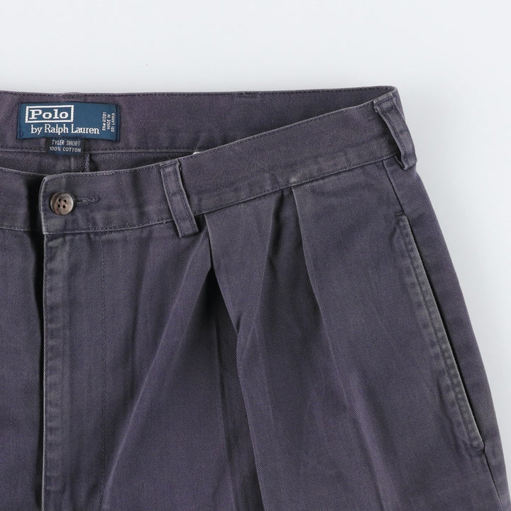 Ralph Lauren POLO by Ralph Lauren TYLER SHORT Two-pleat chino shorts, short pants, men's size W36 cotton navy blue type Vintage Second Hand