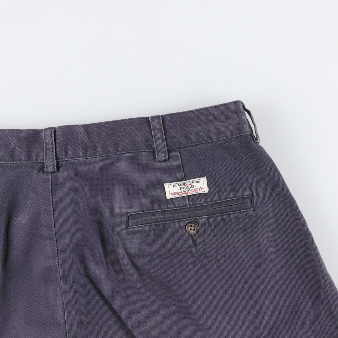 Ralph Lauren POLO by Ralph Lauren TYLER SHORT Two-pleat chino shorts, short pants, men's size W36 cotton navy blue type Vintage Second Hand