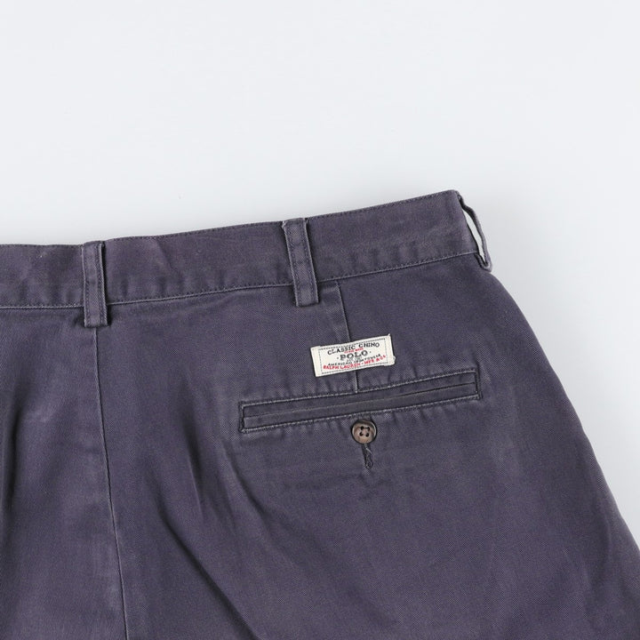 Ralph Lauren POLO by Ralph Lauren TYLER SHORT Two-pleat chino shorts, short pants, men's size W36 cotton navy blue type Vintage Second Hand