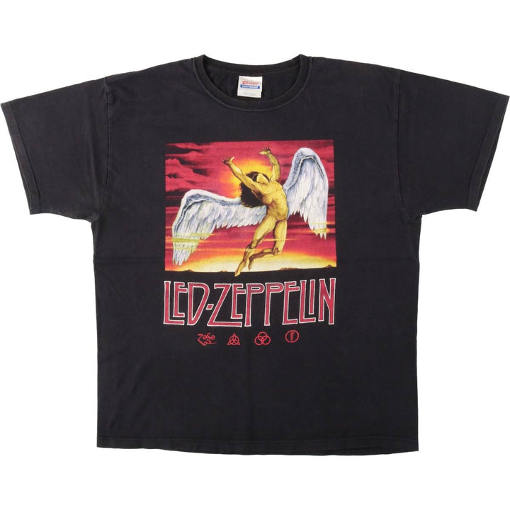 2000'S Hanes Led Zeppelin Band T-shirt (Men's size L equivalent) cotton black type Vintage Second Hand