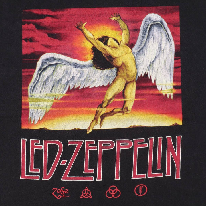 2000'S Hanes Led Zeppelin Band T-shirt (Men's size L equivalent) cotton black type Vintage Second Hand