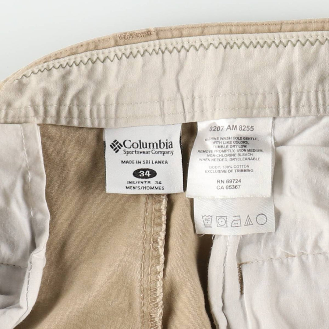 2000'S Columbia cotton pants, men's size W34 (approx.) cotton Beige type Vintage Second Hand