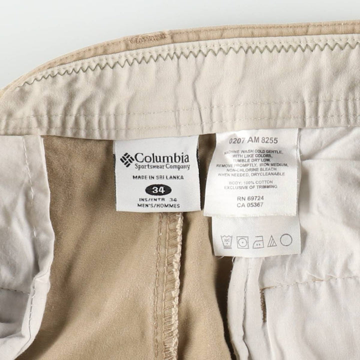 2000'S Columbia cotton pants, men's size W34 (approx.) cotton Beige type Vintage Second Hand