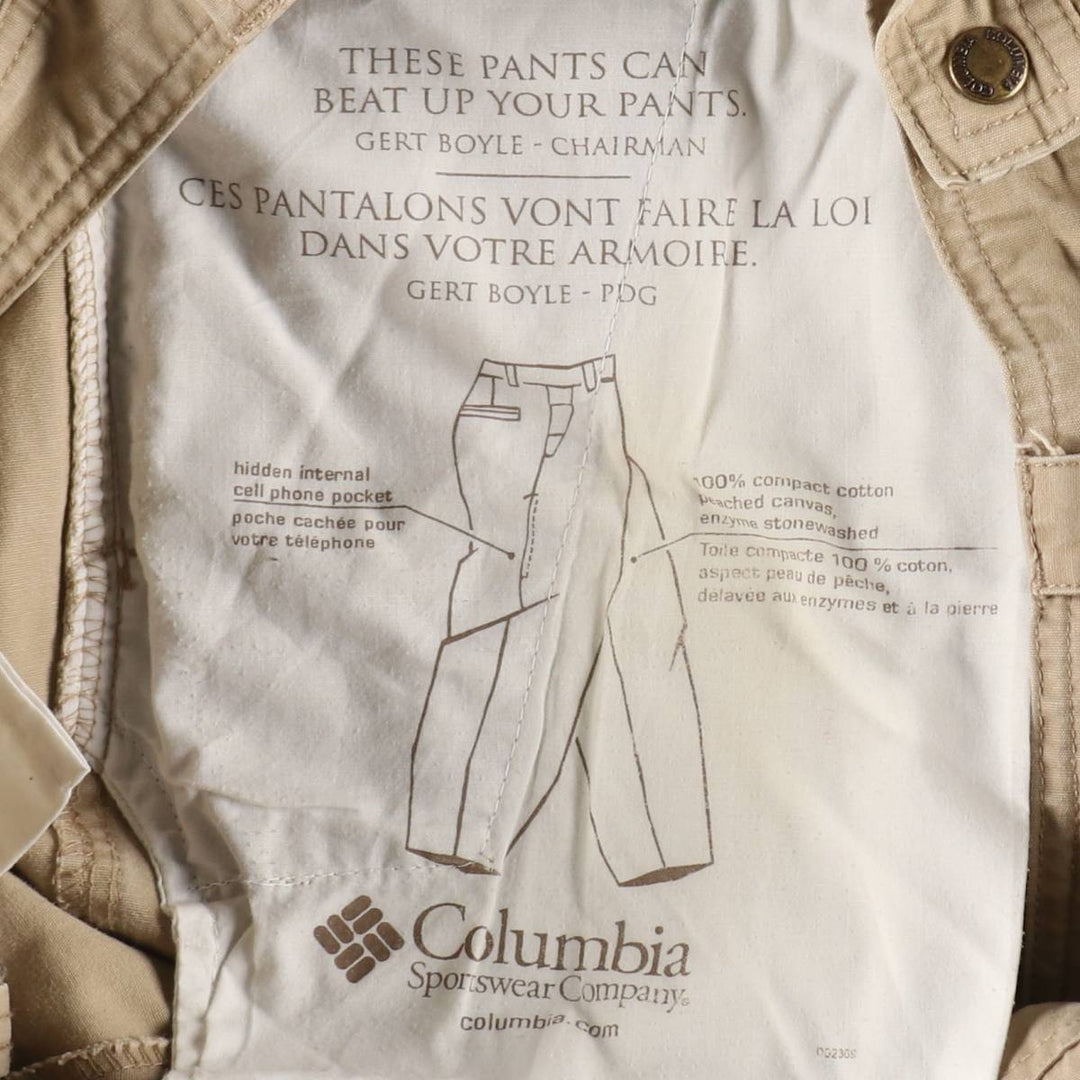 2000'S Columbia cotton pants, men's size W34 (approx.) cotton Beige type Vintage Second Hand
