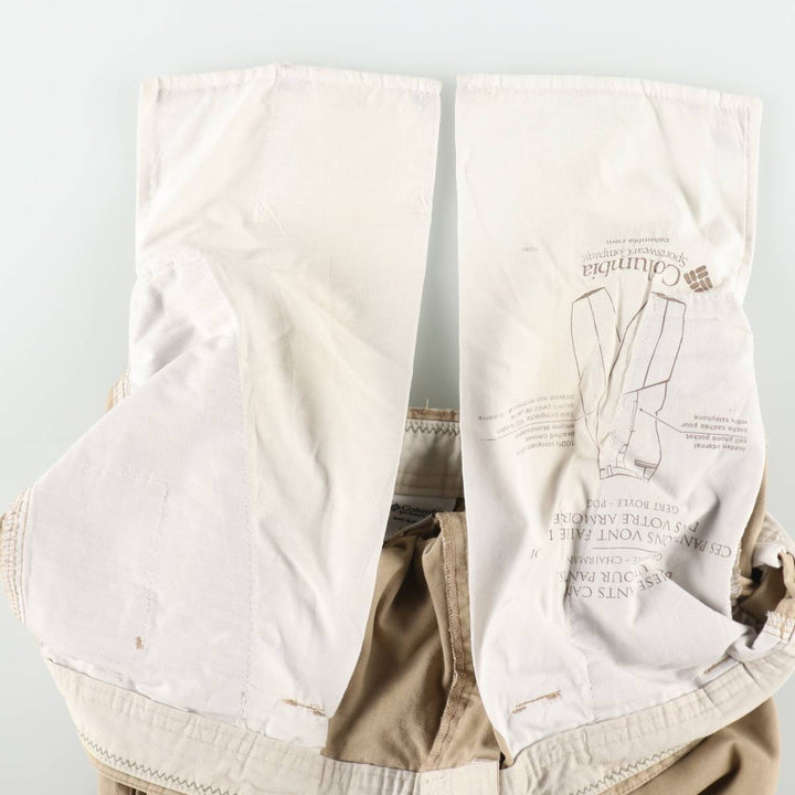 2000'S Columbia cotton pants, men's size W34 (approx.) cotton Beige type Vintage Second Hand