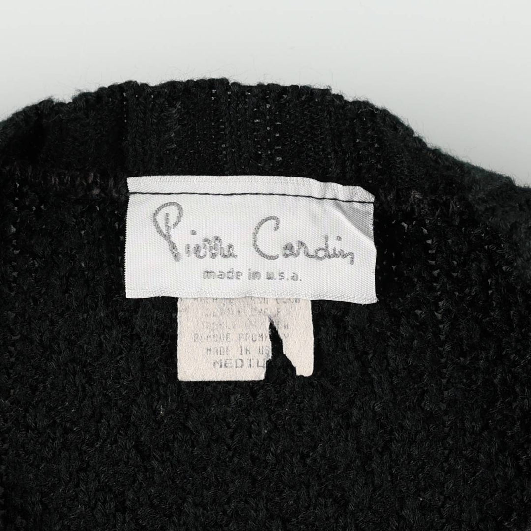 ~1980'S Pierre Cardin Acrylic Knit Sweater, Made in USA, Men's Size M (approx.), Vintage acrylic black type Vintage Second Hand