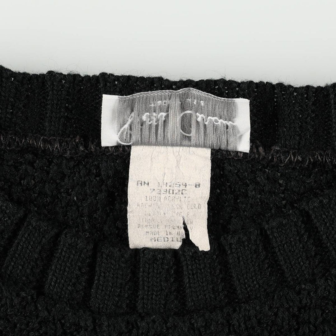 ~1980'S Pierre Cardin Acrylic Knit Sweater, Made in USA, Men's Size M (approx.), Vintage acrylic black type Vintage Second Hand