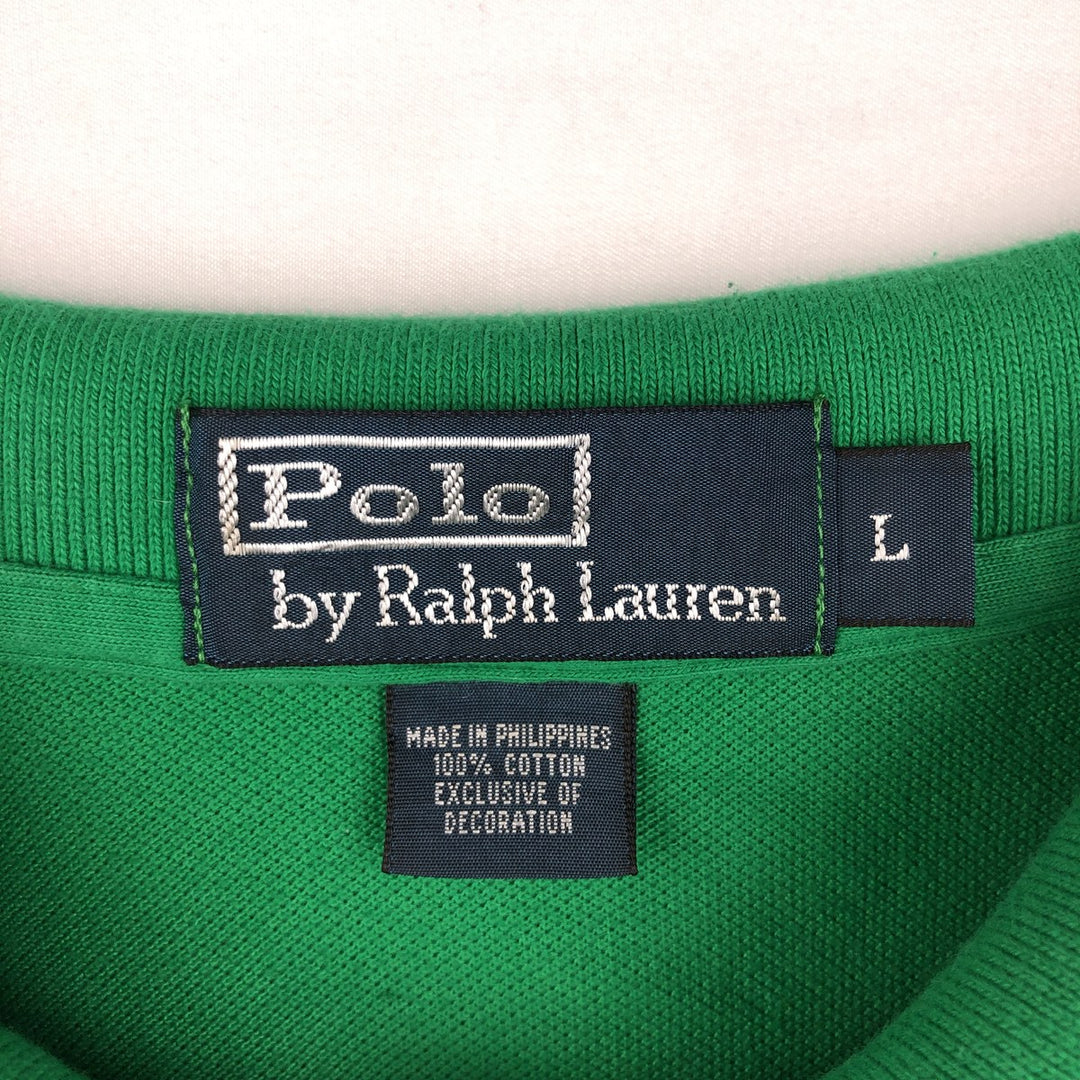 Ralph Lauren POLO by Ralph Lauren short sleeve polo shirt, men's size L cotton green type Vintage Second Hand